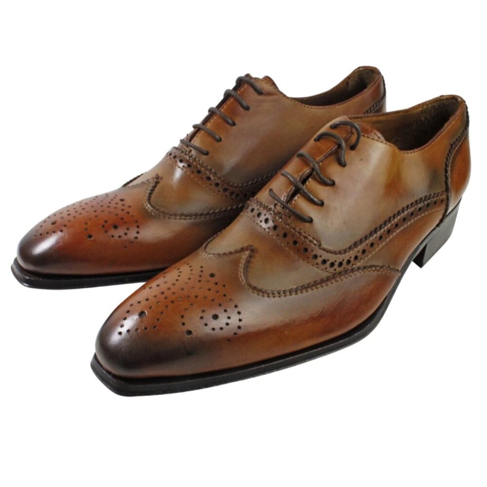 Baki Cognac Oxford Italian Leather Shoes For Mens